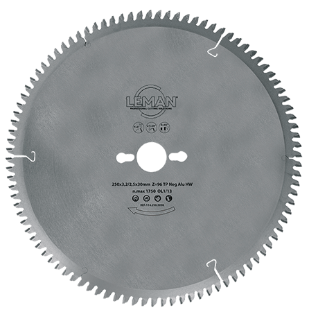 Hoja de sierra circular para formatear D315x30mm 96 dientes ALU